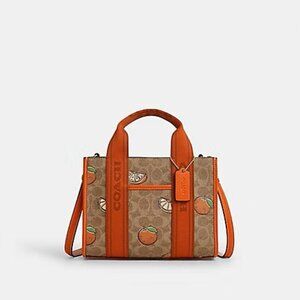 NWT Coach Smith Tote Bag 24 In Signature Canvas With Orange Print (CAR81)